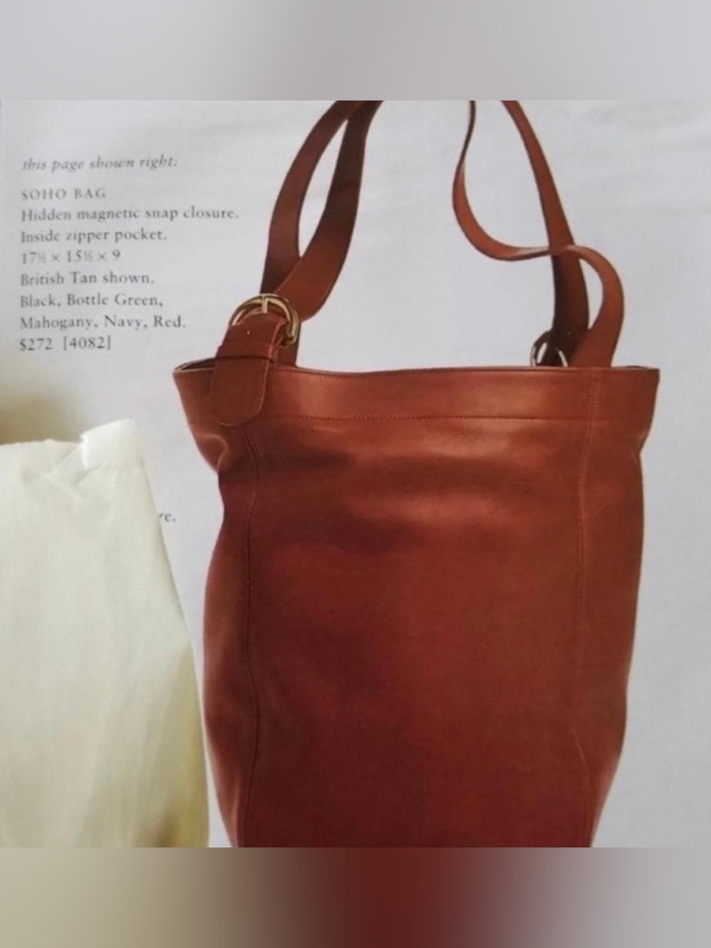 Vintage Coach SoHo Mahogany Leather Tote Shoulder Purse - Picture 8 of 10